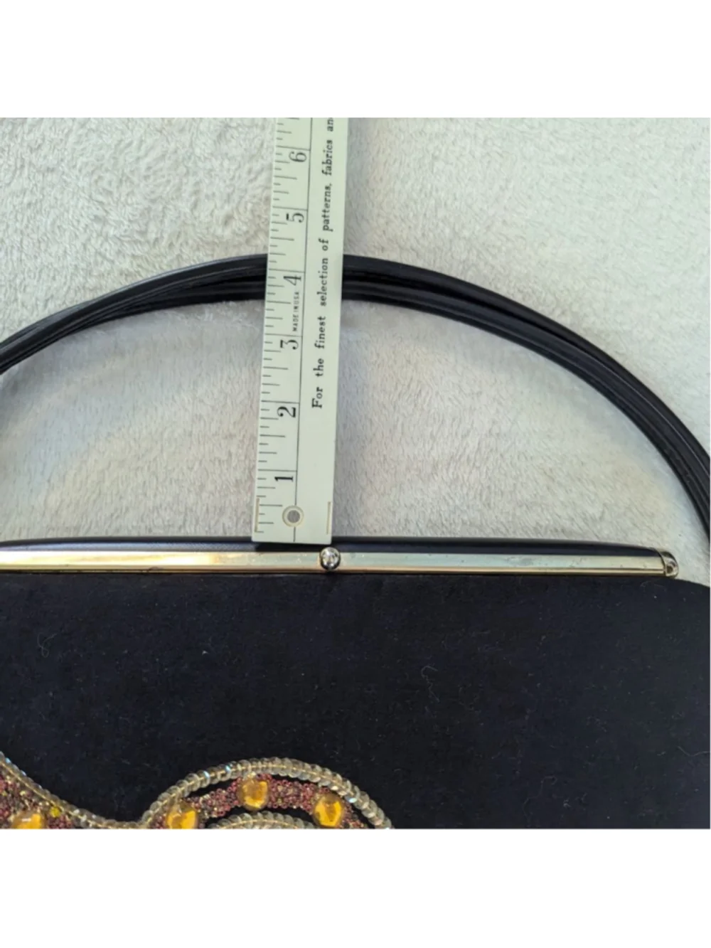 Caron of Houston Vintage Black Bejeweled Cornucopia Clutch